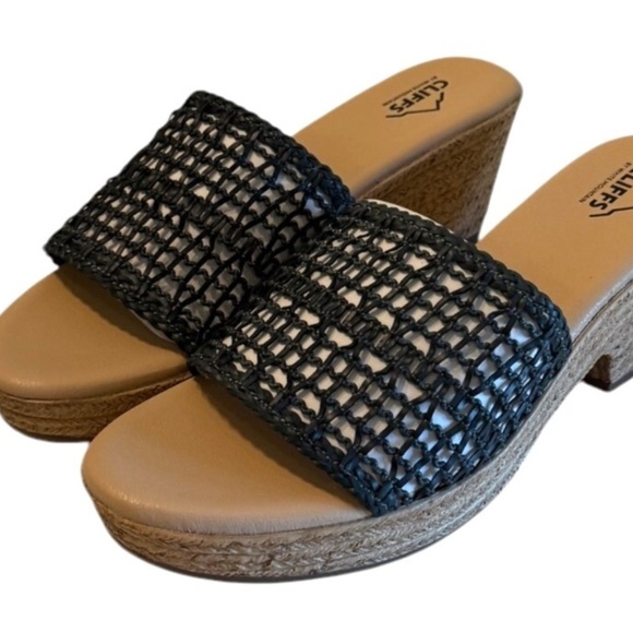 Cliffs by White Mountain Women's Biankka Espadrille Wedge Sandal Black Sz 10 NIB - Picture 2 of 5